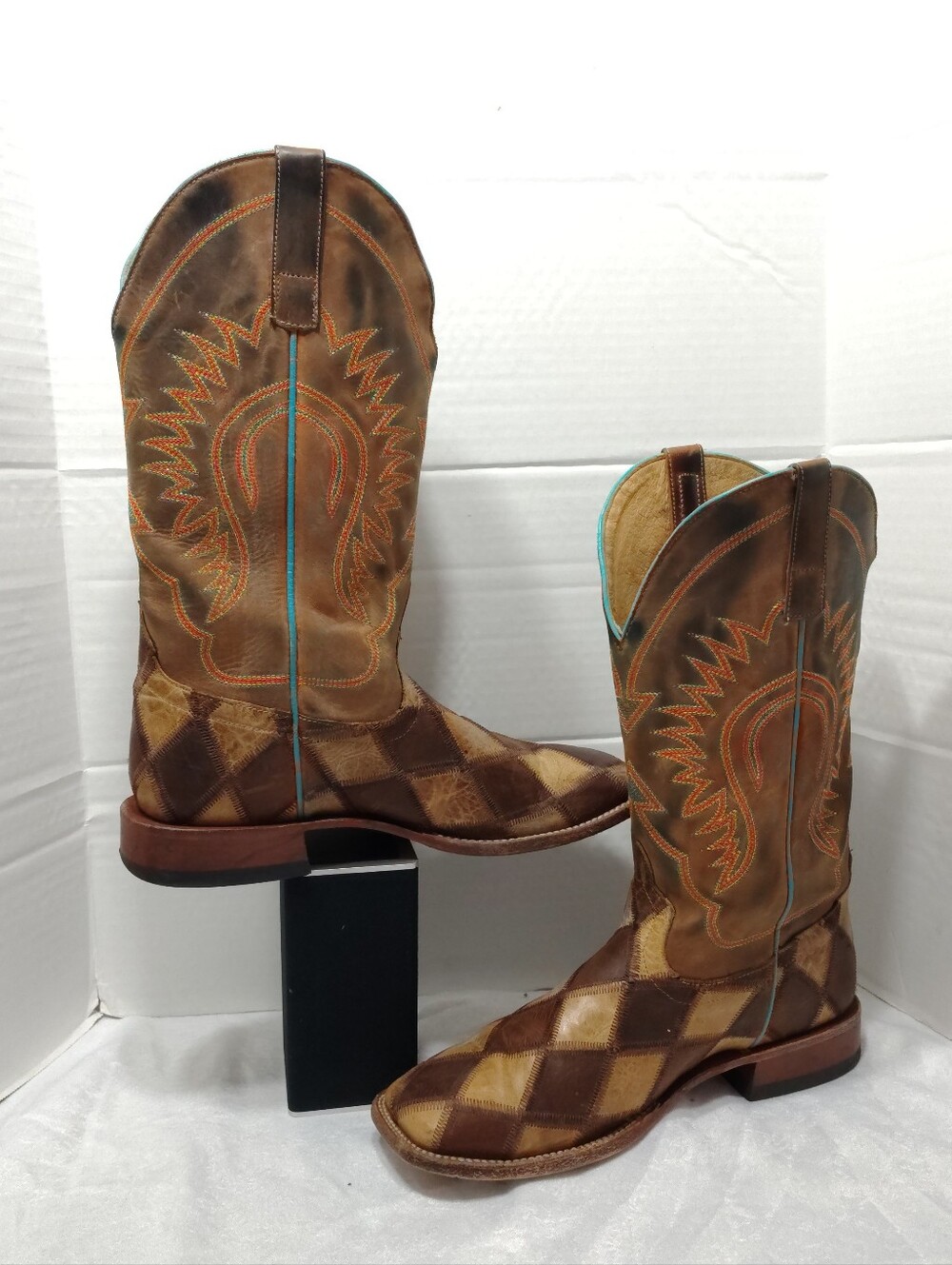 Horse Power Crazy Train, Men # 11 US, Patchwork Boots Leather Made